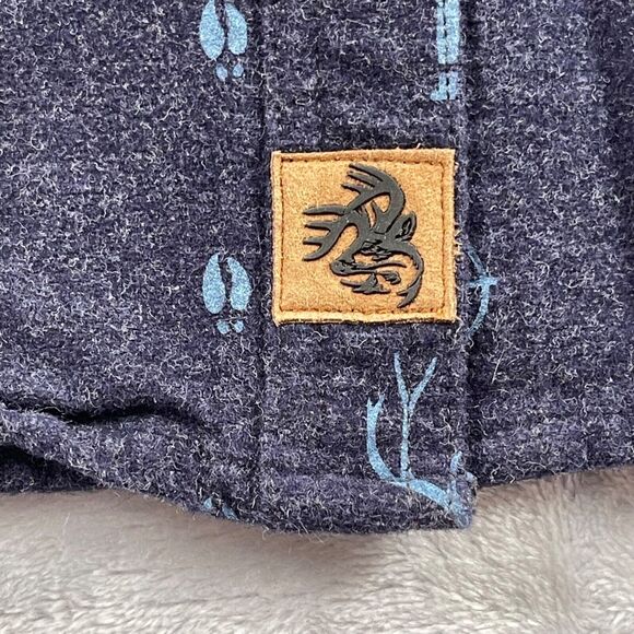 Legendary Whitetails Shirt Womens Large Navy Deer Hunting Print Cotton Flannel - Picture 4 of 16
